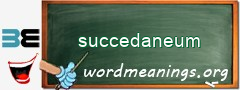 WordMeaning blackboard for succedaneum